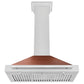 ZLINE 36" 400 CFM Convertible Fingerprint Resistant DuraSnow Stainless Steel Range Hood with Copper Shell and Stainless Steel Handle, KB4SNX-C-36