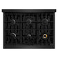 ZLINE 36" 5.2 cu. ft. Select Dual Fuel Range with 6 Burners in Black Stainless Steel, HDRB-36