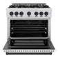 ZLINE Autograph 36" 5.2 cu. ft. Select Dual Fuel Range with 6 Burners in DuraSnow® Stainless Steel with White Matte Door and Matte Black Accents, HDRSZ-WM-36-MB
