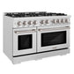 ZLINE 48" 6.7 cu. ft. Select Double Oven Gas Range with 8 Burners in DuraSnow® Stainless Steel, HGRS-48