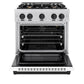 ZLINE Autograph 30" 4.2 cu. ft. Select Gas Range with 4 Burners in DuraSnow® Stainless Steel with White Matte Door and Matte Black Accents, HGRSZ-WM-30-MB
