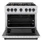 ZLINE Autograph 36" 5.2 cu. ft. Select Gas Range with 6 Burners and Convection Gas Oven in DuraSnow® Stainless Steel with White Matte Door and Matte Black Accents, HGRSZ-WM-36-MB