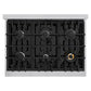 ZLINE 36" 5.2 cu. ft. Select Dual Fuel Range with 6 Burners in Stainless Steel with Black Matte Door, HDR-BLM-36