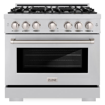 ZLINE 36" 5.2 cu. ft. Select Dual Fuel Range with 6 Burners in Stainless Steel, HDR36