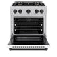 ZLINE Autograph 30" 4.2 cu. ft. Select Dual Fuel Range with 4 Burners in Stainless Steel with White Matte Door and Matte Black Accents, HDRZ-WM-30-MB