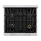 ZLINE Autograph 30" 4.2 cu. ft. Select Dual Fuel Range with 4 Burners in Stainless Steel with White Matte Door and Matte Black Accents, HDRZ-WM-30-MB