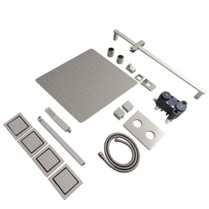 ZLINE Crystal Bay Thermostatic Shower System in Brushed Nickel, CBY-SHS-T3-BN