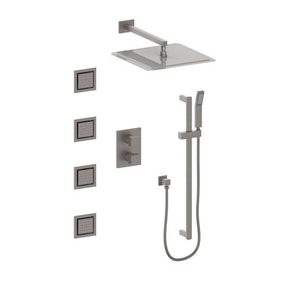 ZLINE Crystal Bay Thermostatic Shower System in Brushed Nickel, CBY-SHS-T3-BN