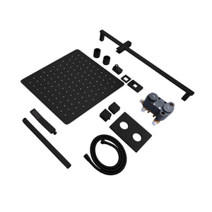 ZLINE Crystal Bay Thermostatic Shower System in Matte Black, CBY-SHS-T2-MB