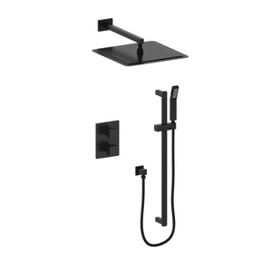 ZLINE Crystal Bay Thermostatic Shower System in Matte Black, CBY-SHS-T2-MB