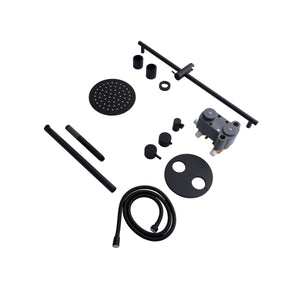 ZLINE Emerald Bay Thermostatic Shower System in Matte Black, EMBY-SHS-T2-MB