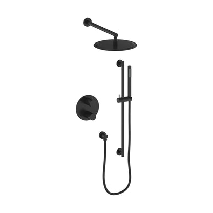 ZLINE Emerald Bay Thermostatic Shower System in Matte Black, EMBY-SHS-T2-MB