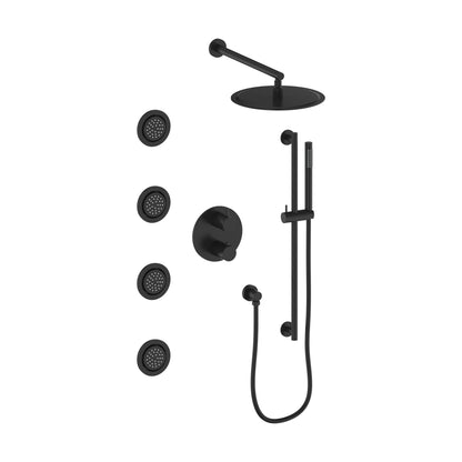 ZLINE Emerald Bay Thermostatic Shower System in Matte Black, EMBY-SHS-T3-MB