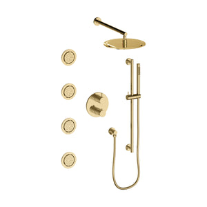 ZLINE Emerald Bay Thermostatic Shower System in Polished Gold, EMBY-SHS-T3-PG