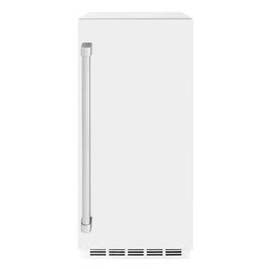 ZLINE 15" Touchstone Gourmet Ice Maker with Drain Pump and White Matte Door, IGMD-WM-15
