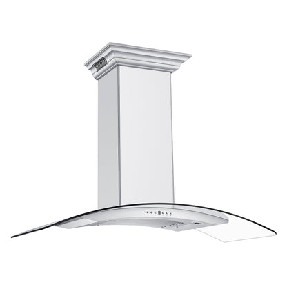 ZLINE 42" CrownSound Wall Mount Range Hood in Stainless Steel with Built-in Speakers, KN4CRN-BT-42