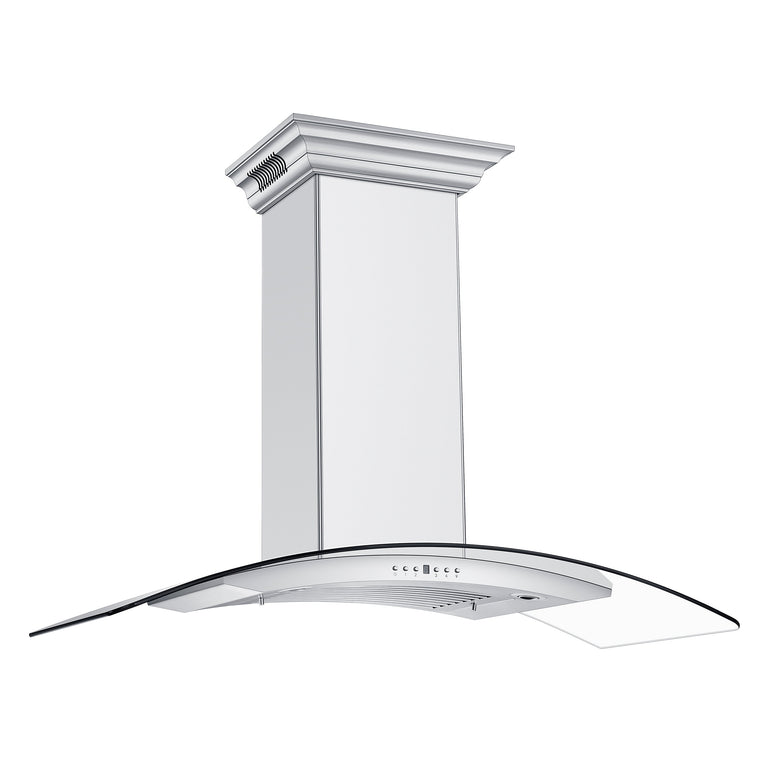 ZLINE 42" CrownSound Wall Mount Range Hood in Stainless Steel with Built-in Speakers, KN4CRN-BT-42