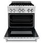 ZLINE 30" 4.0 cu. ft. Gas Burner, Electric Oven with Griddle in Stainless Steel, RA-GR-30