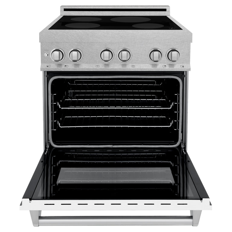 ZLINE 30" 4.0 cu. ft. Induction Range with  4 Element Stove and Electric Oven in White Matte, RAINDS-WM-30