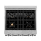 ZLINE 30" 4.0 cu. ft. Gas Burner, Electric Oven with Griddle and Brass Burners in DuraSnow® Stainless Steel, RAS-SN-BR-GR-30