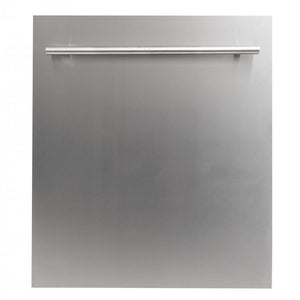 ZLINE Classic 24-Inch Top Control Built-In Dishwasher, Stainless Steel Panel, Modern Handle, 52 dBA (DW-304-24)