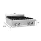 ZLINE 30" Rangetop in DuraSnow® Stainless Steel with 4 Gas Burners and Griddle, RTS-BR-GR-30