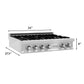 ZLINE 36" Rangetop in DuraSnow® Stainless Steel with 6 Gas Brass Burners & Griddle (RTS-GR-36)