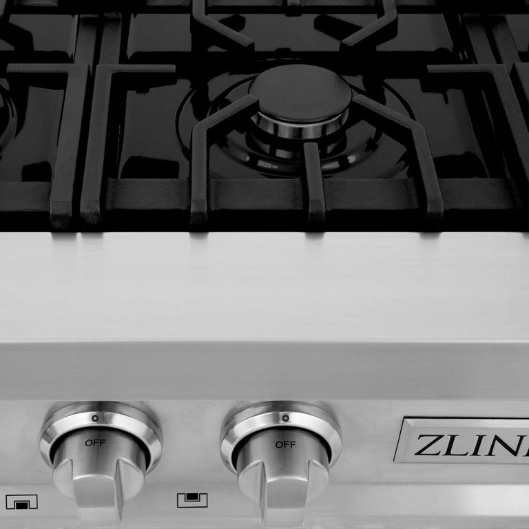 ZLINE Appliance Package - 30" Professional Double Wall Oven, 36" Rangetop, Range Hood In Stainless Steel, 3KP-RTRH36-AWD