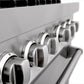 ZLINE 48" 6.0 cu. ft. Gas Burner, Electric Oven with Griddle and White Matte Door in DuraSnow® Stainless Steel, RAS-WM-GR-48