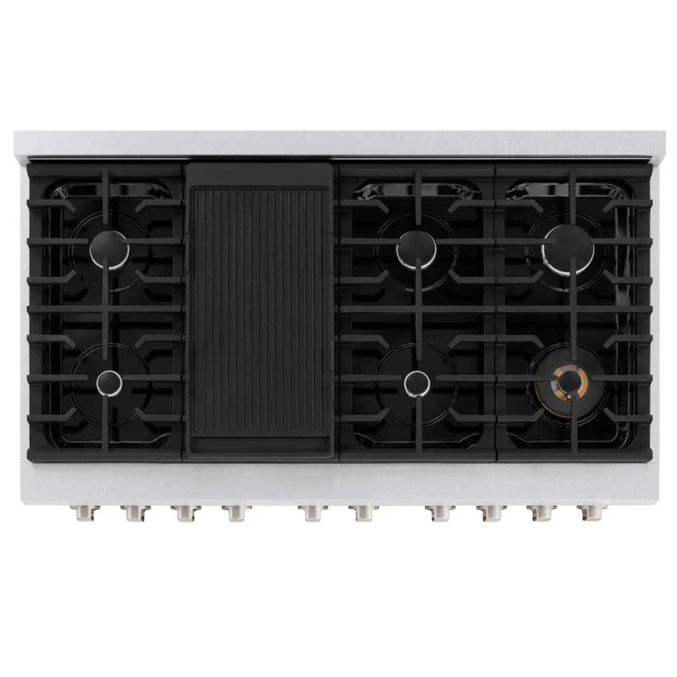 Comparison of DuraSnow stainless steel finish with standard stainless steel, showing the unique texture and appearance of DuraSnow stainless steel