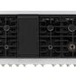 Top-down view of ZLINE 48-inch 8-burner double oven gas range in DuraSnow stainless steel finish.
