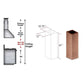 ZLINE 61 in. Hand Hammered Copper Finished Chimney Extension for Ceilings up to 12.5 ft., 8GL2Hi-E