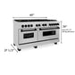 ZLINE Autograph 60" 7.4 cu. ft. Dual Fuel Range in Stainless Steel with Black Matte Accents, RAZ-60-MB