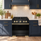 ZLINE Autograph 30 in. 4.2 cu. ft. Marino Dual Fuel Range with 4 Burner DuoPro™ Cooktop and Electric Convection Oven in Black Stainless Steel and Champagne Bronze Accents, PMDRBZ-30-CB