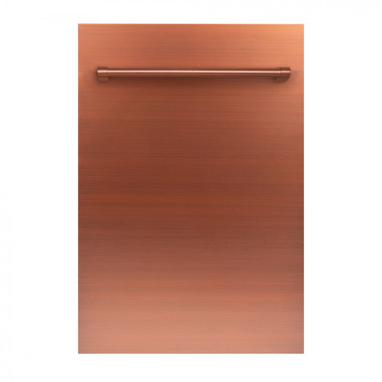 ZLINE 18 in. Top Control Dishwasher in Copper with Stainless Steel Tub and Traditional Style Handle, DW-C-H-18