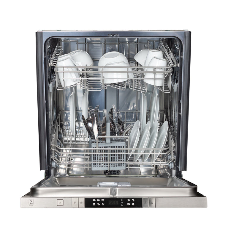 ZLINE 24 in. Top Control Dishwasher in White Matte with Stainless Steel Tub, DW-WM-24