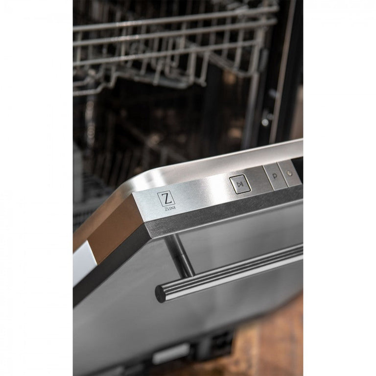 ZLINE 24 in. Top Control Dishwasher in DuraSnow® Finished Stainless Steel with Stainless Steel Tub, DW-SN-24