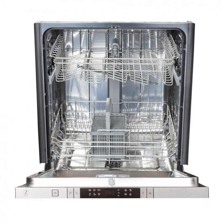 ZLINE 24 in. Top Control Dishwasher in DuraSnow® Finished Stainless Steel with Traditional Handle, DW-SN-H-24