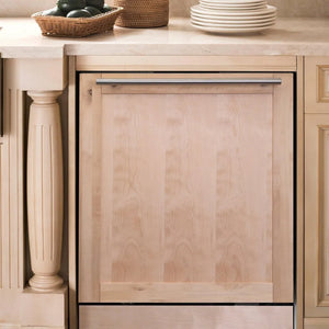 ZLINE Classic 24-Inch Top Control Built-In Dishwasher, Unfinished Wooden Panel, Modern Handle, 52 dBA, DW-UF-24
