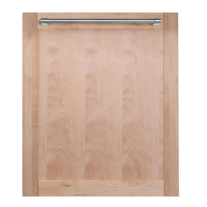 ZLINE Classic 24-Inch Top Control Built-In Dishwasher, Unfinished Wooden Panel, Traditional Handle, 52 dBA (DW-UF-H-24)