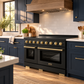 ZLINE Autograph Edition 48" Paramount Induction Range with 7 Element Cooktop in Black Stainless Steel with Champagne Bronze Accents, SINRBZ-48-CB