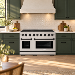 ZLINE Autograph Edition 48" Paramount Induction Range with 7 Element Cooktop in Satin Stainless Steel with Matte Black Accents, SINRSZ-48-MB
