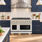 ZLINE Autograph Edition 48" Paramount Induction Range with 7 Element Cooktop in Stainless Steel with Polished Gold Accents, SINRZ-48-G