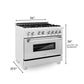 ZLINE 36" 4.6 cu. ft. Gas Burner, Electric Oven with Griddle in DuraSnow® Stainless Steel, RAS-SN-GR-36
