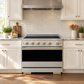 ZLINE Autograph 36 in. 5.2 cu. ft. Marino Induction Range with 5 Element Cooktop and Electric Convection Oven in Satin Stainless Steel with Champagne Bronze Accents, MINRSZ-36-CB
