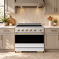 ZLINE Autograph 36 in. 5.2 cu. ft. Marino Induction Range with 5 Element Cooktop and Electric Convection Oven in Satin Stainless Steel with White Matte Door and Champagne Bronze Accents, MINRSZ-WM-36-CB