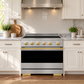 ZLINE Autograph Edition 36 in. 5.2 cu. ft. Marino Induction Range with 5 Element Cooktop and Electric Convection Oven in Satin Stainless Steel with Polished Gold Accents, MINRSZ-36-G