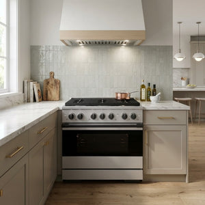 ZLINE Marino Autograph Edition 36-Inch 5.2 cu. ft. Dual Fuel Range, 6 Brass Burners, Convection Oven, Stainless Steel with White Matte Door and Matte Black Accents, MDRZ-WM-36-MB