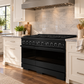 ZLINE Marino 48-Inch 6.7 cu. ft. Dual Fuel Range, 8 Brass Burners, Double Oven, Convection Oven, Reversible Griddle, Black Stainless Steel, MDRB-BR-48