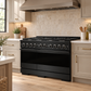 ZLINE Marino 48-Inch 6.7 cu. ft. Gas Range, 8 Brass Burners, Double Oven, Convection Oven, Reversible Griddle, Black Stainless Steel, MGRB-BR-48